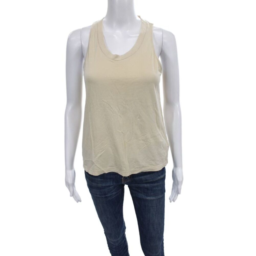 Theyskens Theory Womens Basic Jersey Tank Beige Cotton Size S